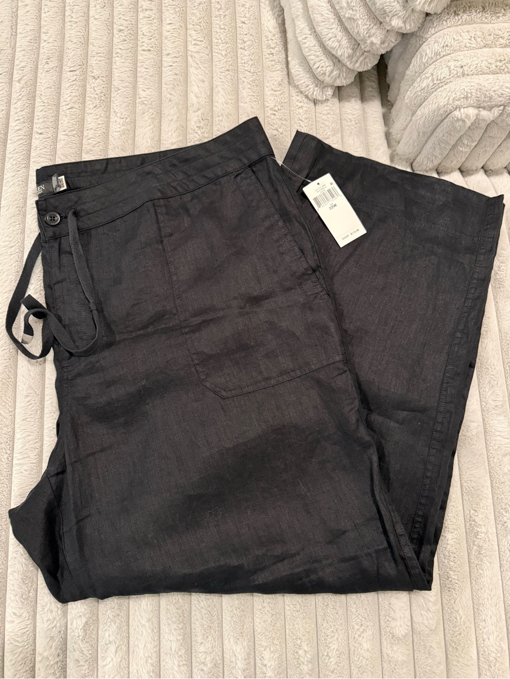 Ralph Lauren Black Linen-Blend Pants